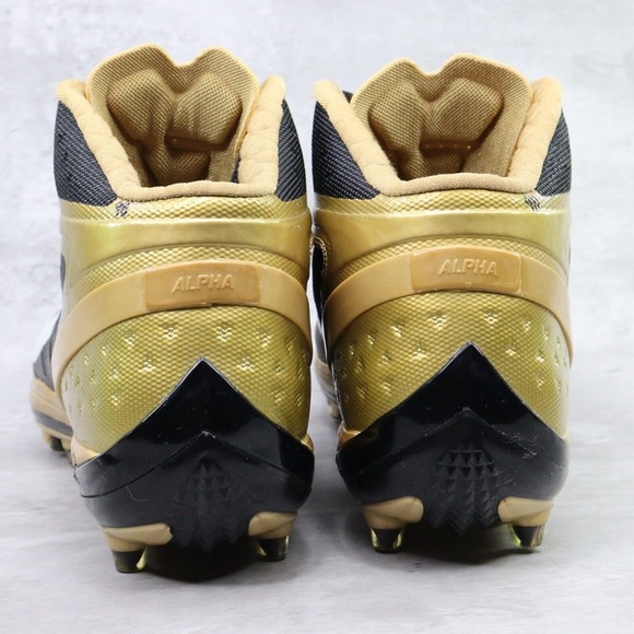 Nike Football Cleats Alpha Talon Elite TD Sz 14 Black/Gold Saints Player Issued - Picture 12 of 16